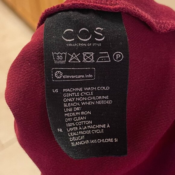 COS red cowl neck 3/4 sleeve shirt turtleneck‎ - Picture 2 of 7